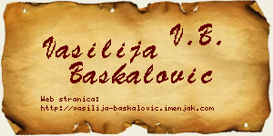 Vasilija Baškalović vizit kartica